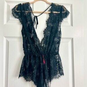 Seven Til Midnight Eyelash Romper - Sexy Lingerie Size Medium- New With Tags
